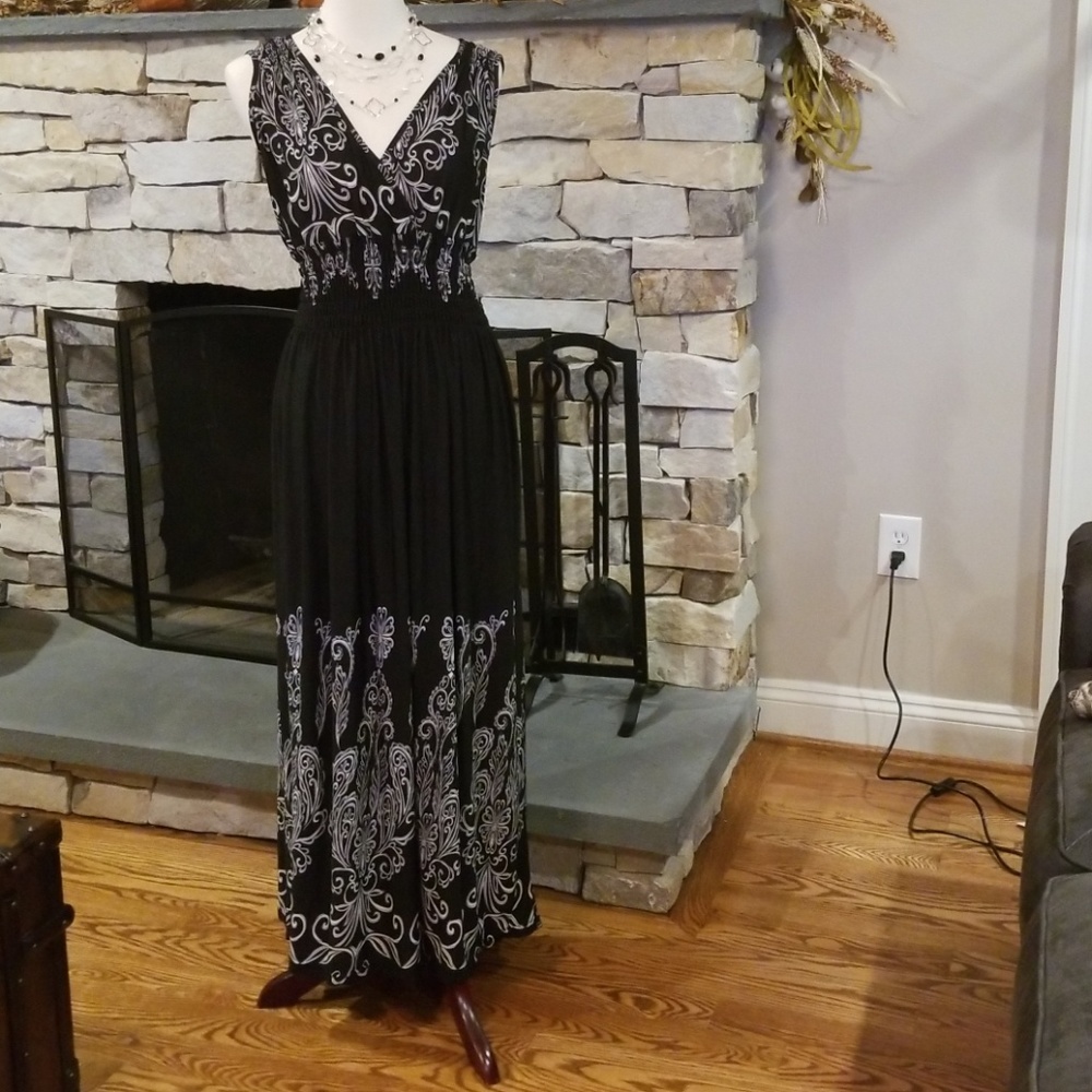 Black and white dress.